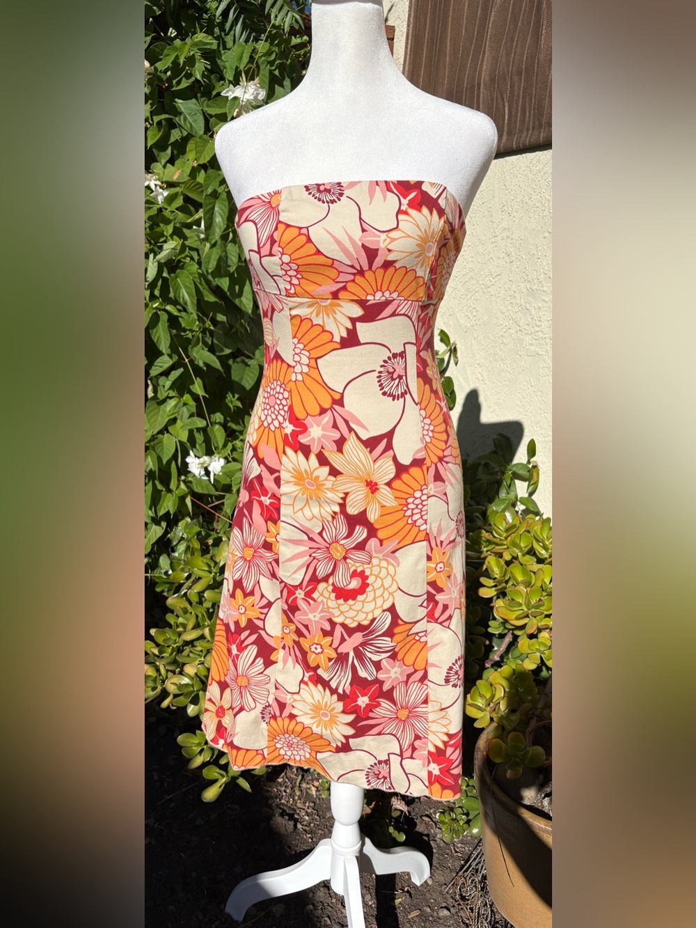 Scott Strapless Floral Mini Dress Retro Y2K Size Medium